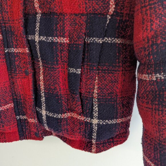 Levi's Stand Collar Wool Puffer Plaid Jacket - Picture 7 of 11